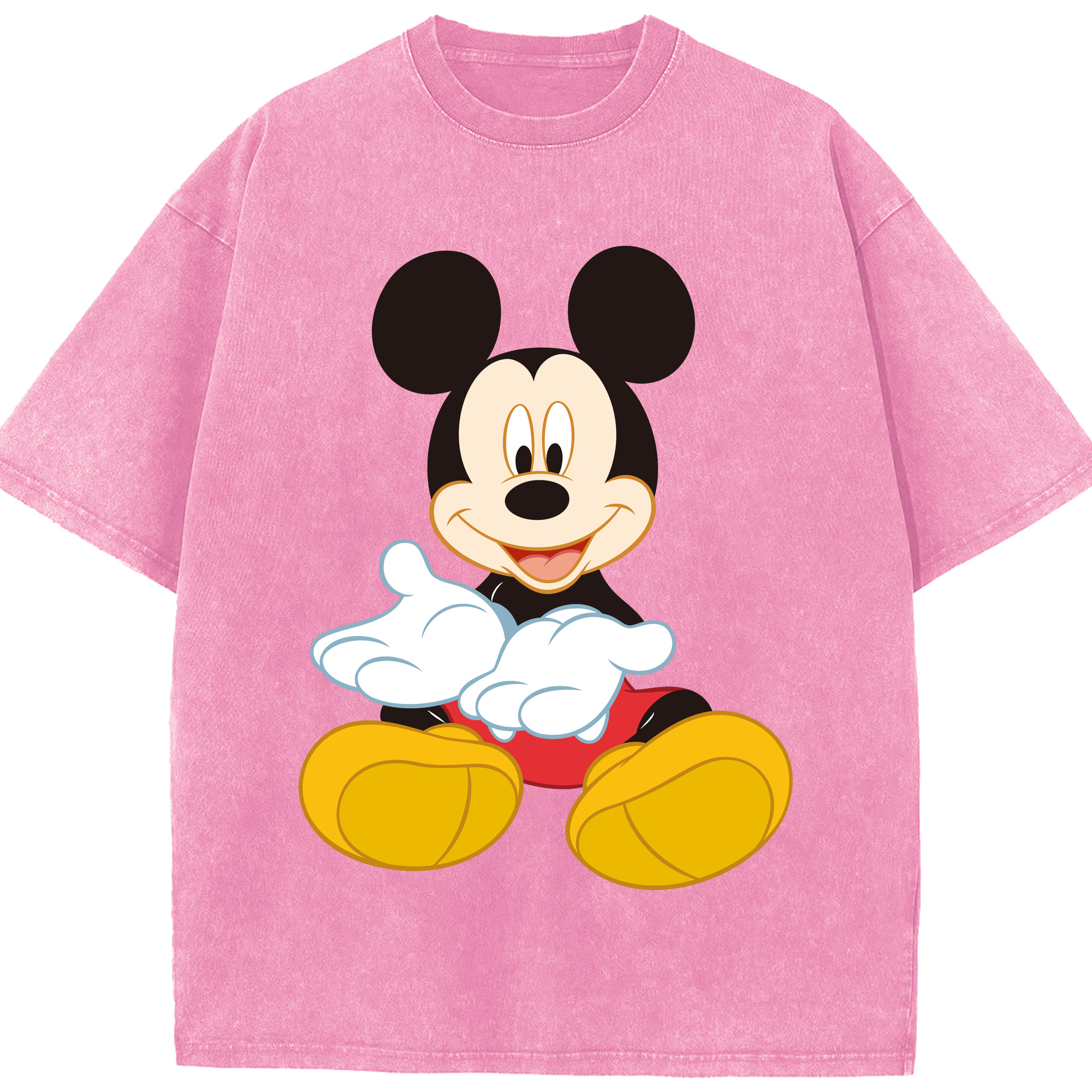 （画像用） ミッキーマウス Mickey Mouse 綿100% ヴィンテージ風 半袖Tシャツ（フロントプリント）